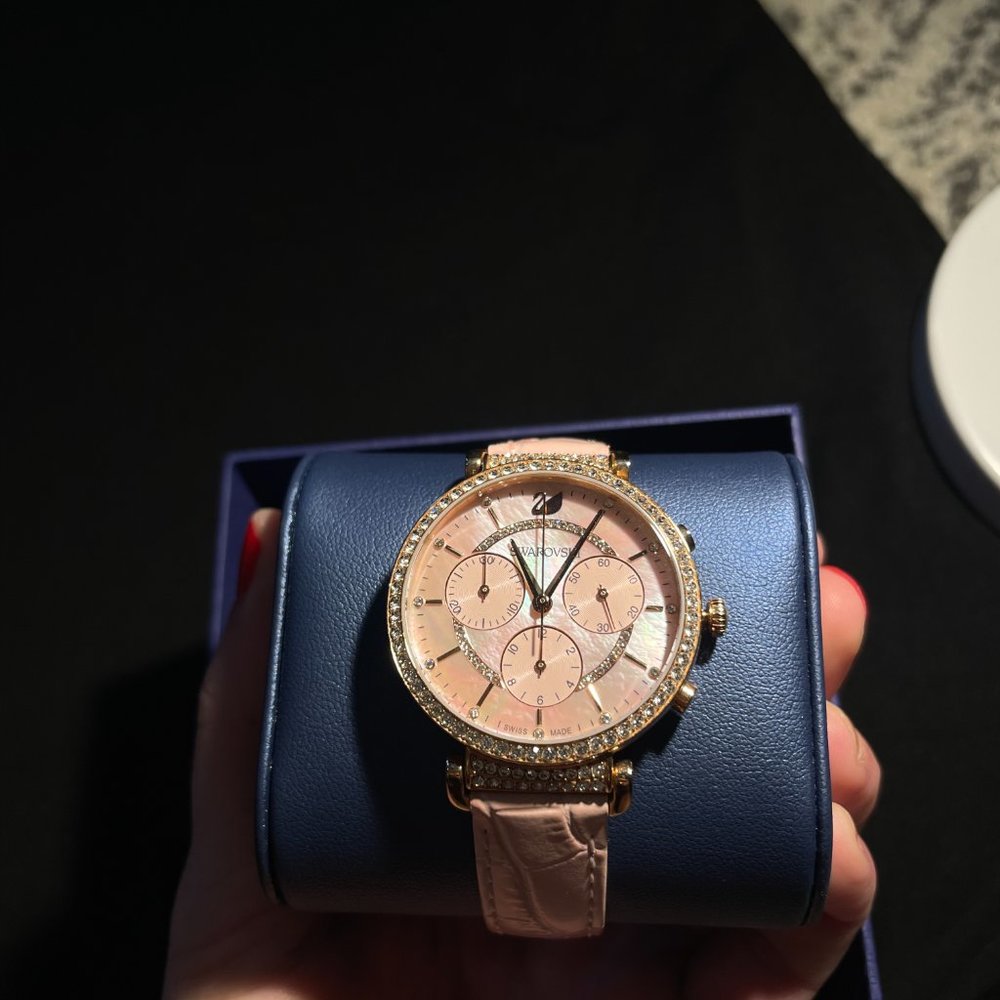 Swarovski Crystal Mother of Pearl Rose Gold Watch